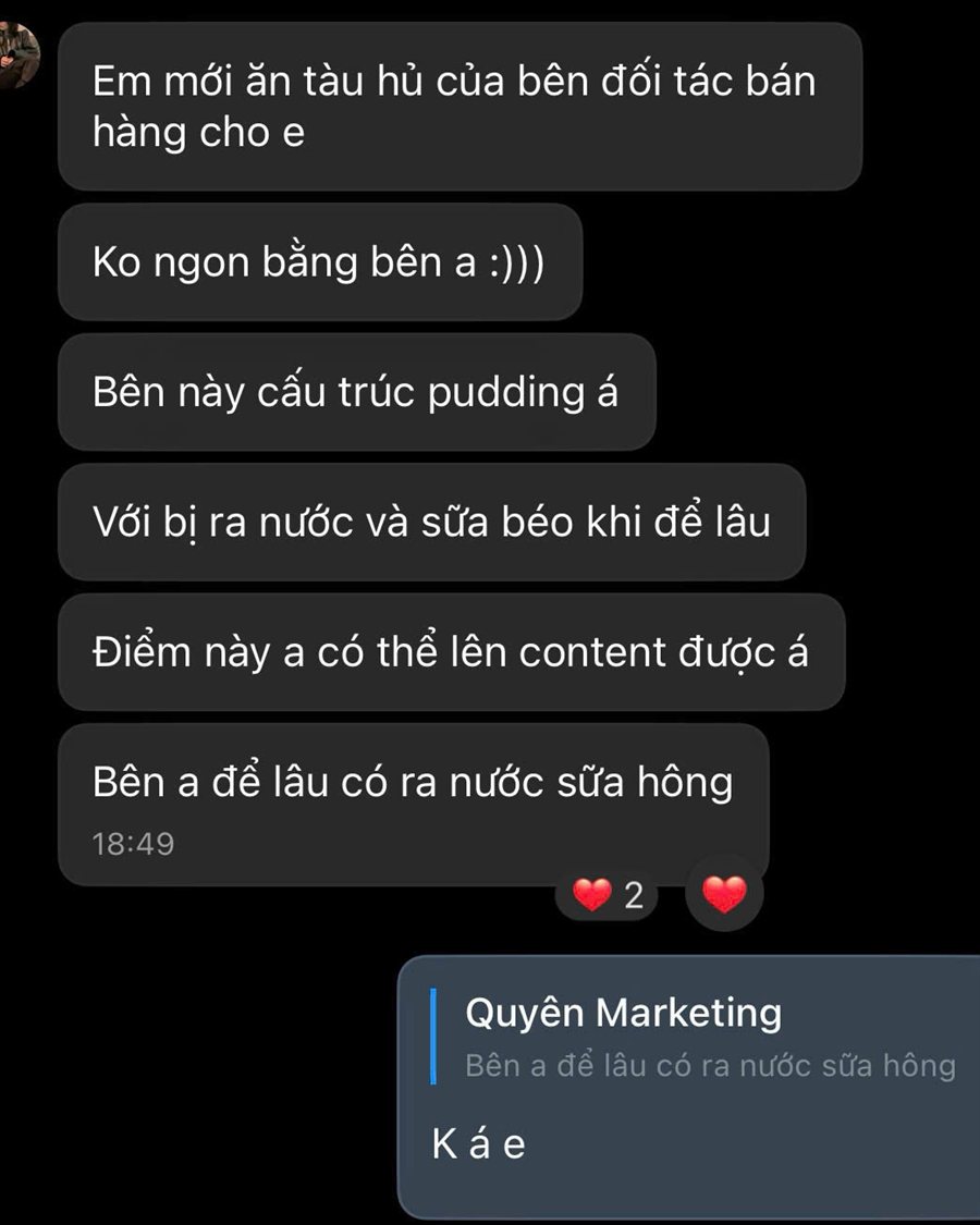 Khách nhắn: tàu hũ Phúc An cấu trúc pudding, để lâu không bị tách nước như nơi khác
